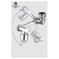 Mitigeur à double bec et à une poignée Robinet de lavabo multifonction en cuivre chromé au design moderne Robinet de salle de bain