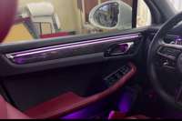 Kit de panneaux de garniture en fibre de carbone style OEM ICarsin pour Porsche Macan, éclairage d'ambiance RGB, accessoires de mise à niveau de l'éclairage LED intérieur de voiture