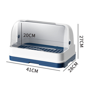 Séchoir à <span class=keywords><strong>vaisselle</strong></span> portable de grande taille avec couvercle transparent Support d'égouttage pour biberon de bébé Boîte de rangement pour organisateur de <span class=keywords><strong>vaisselle</strong></span> - Product Image 1