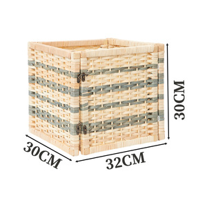 Cesta de Almacenamiento Plegable de Madera Tejida, Contenedor Organizador Cúbico <span class=keywords><strong>para</strong></span> Estante <span class=keywords><strong>Kallax</strong></span>, Caja de Almacenamiento Tejida a Mano <span class=keywords><strong>para</strong></span> Organización del Hogar - Product Image 6