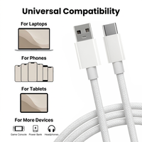 Câble USB vers Type C, charge rapide 3A, tressé en nylon, synchronisation des données 480 Mbps pour téléphones mobiles, écouteurs, appareil photo, plusieurs longueurs