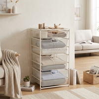 Panier à linge modulaire en acier à assembler soi-même, avec paniers en maille extractibles, robuste, en métal, pour le rangement des vêtements à la maison