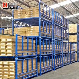 4 גבוהה stackable מתכת אחסון כלוב תעשייתי מחסן מטען מתלה כבד חובה כלוב מחזור מתקפל כבד - Product Image 2