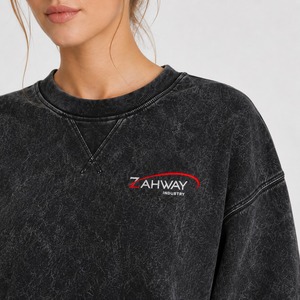 Prix de gros Sweat-shirt femme délavé à l'acide en molleton de coton avec poignets côtelés et coupe épaules tombantes, style streetwear - Product Image 6