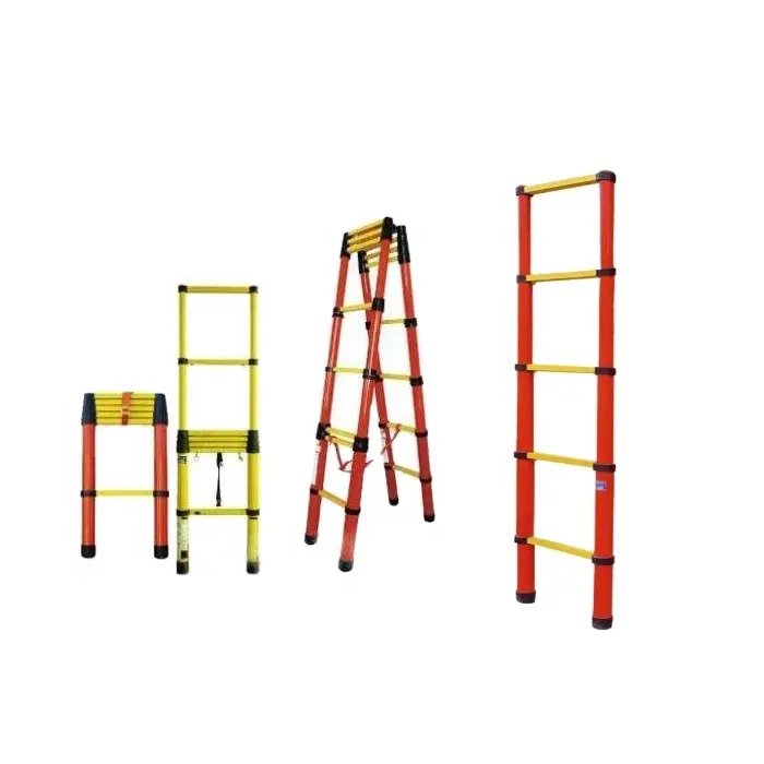 FRP insulation multifunctional straight telescopic ladder