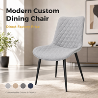 Chaise de salle à manger à dossier cuillère en tissu rembourré, en stock, avec un grand stock pour les acheteurs en gros