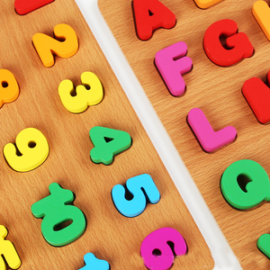 HOYE CRAFT-rompecabezas de madera con letras del abecedario para niños, juguete de construcción con letras del abecedario <span class=keywords><strong>ABC</strong></span>, con agarre manual, novedad - Product Image 3