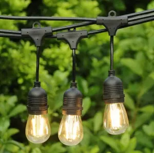 E27 Ip65 Waterdicht Solar Patio Vakantie Tuin Bruiloft Decor Outdoor Uk S14 Edison Bulb 10M 48ft Led Cafe Festoons String Light