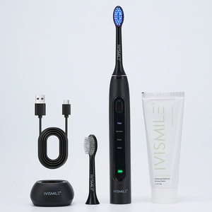 Brosse à dents sonique LED <span class=keywords><strong>sans</strong></span> <span class=keywords><strong>fil</strong></span> de voyage, écologique, étanche IPX7, blanchissante, kit de dentifrice électrique et dentifrice Pap - Product Image 6