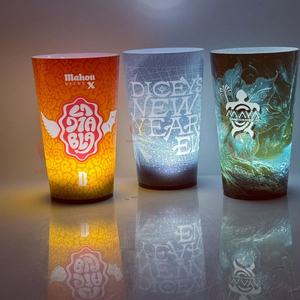 RICHSHINING Taza de fiesta de plástico LED personalizada de 12OZ, 14OZ, 16OZ, efecto de brillo activado por agua, detección de luz, características intermitentes para fiestas - Product Image 4