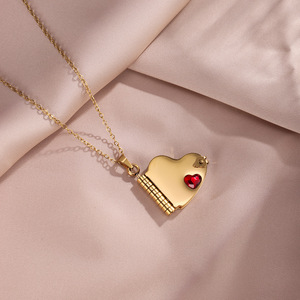 Collier pour maman en acier inoxydable, étanche et inaltérable, avec pendentif cœur tendance en bambou, ouvrable en forme de <span class=keywords><strong>livre</strong></span>, gravure personnalisée, Fête des Mères - Product Image 4