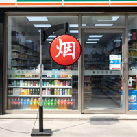 360 °   Boîte à lumière LED circulaire rotative personnalisée en acrylique pour publicité, signalétique extérieure, boîte à lumière LED extérieure