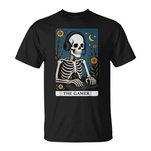 T-shirt The Gamer Tarot Card noir unisexe taille adulte S M L XL XXL - Product Image 1