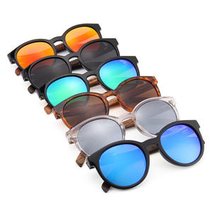 Lunettes de soleil unisexes en bois de bambou, monture ronde noire, verres polarisés TAC UV400 pour la protection solaire, les voyages, la conduite et la mode - Product Image 5