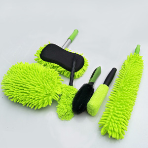 Kit de Limpieza para Auto, Juego de 6 Piezas, Herramientas de Lavado de Microfibra Verdes para Detallado de Vehículos - Product Image 5