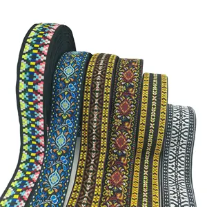 5CM Besticktes Gurtband für Hut und Kleidung Polyester für benutzer definierte Vorhänge und Möbel Jacquard