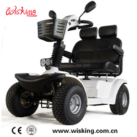Double siège scooter électrique à 4 roues de luxe extérieur robuste scooter électrique de mobilité de 2 sièges