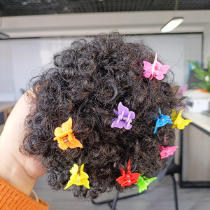 Fujia Lot de deux chignons <span class=keywords><strong>afro</strong></span> Marley Kinky avec élastique et pinces à fleurs pour filles - Product Image 2