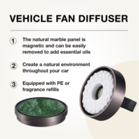 Diffuseur de parfum pour voiture en alliage d'aluminium et marbre naturel, personnalisable en usine, diffuseur d'arômes sans eau