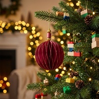 Décorations de Noël en papier nid d'abeille, boules de Noël, lanternes en papier, pendentifs origami, décorations suspendues pour la maison et les fêtes de Noël