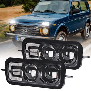 Feux antibrouillard avant pour <span class=keywords><strong>Lada</strong></span> 4x4 Urban <span class=keywords><strong>Niva</strong></span> 1995 - 2019 DRL couleur blanche <span class=keywords><strong>clignotant</strong></span> ambre - Product Image 6