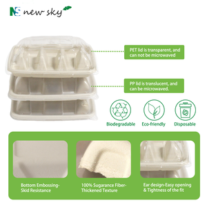 חד פעמי <span class=keywords><strong>taco</strong></span> compostable כדי ללכת תיבת סוכר קנה סוכר takeway מחזיק טאקו עם מכסה - Product Image 4