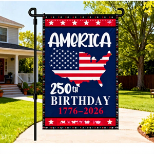 Bandera de Jardín Rectangular de Poliéster de Doble Cara Transfronteriza, 2026, 250.º Aniversario de Estados Unidos, America250, Hecha a Medida - Product Image 1