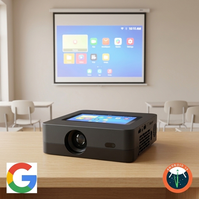 2026 BYINTEK C217 Max Smart Projector with 5" Touch Screen Tablet Android 14 WiFi 4K Support Portable Mini Beamer for OEM ODM