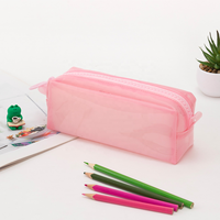 PVC coloré cosmétique organisateur crayon pochette étui femmes porte-articles de toilette fermeture éclair sac maquillage fermeture éclair crayon étui pochette