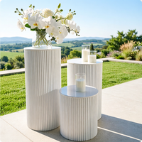 Ensemble de 3/5 supports à fleurs modernes en fer blanc, socle ondulé, présentoirs à gâteaux et desserts, décoration de fête et de mariage, haute qualité, durable