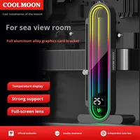 Support de carte graphique GH3PRO exclusif avec vue sur la mer, affichage de la température ARGB, support magnétique en alliage d'aluminium, en stock