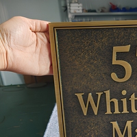 Plaque de numéro de maison de luxe personnalisée en laiton massif de 8 mm - Enseigne métallique 3D gravée vintage pour manoir et architecture résidentielle d'élite