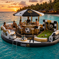 Plateforme flottante gonflable pour fête de match de football, quai aquatique spacieux pour se détendre et socialiser