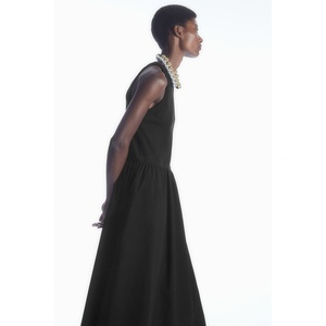 Vestido Casual de Estilo Vintage Francés, Cuello Redondo, Sin Mangas, Color Negro, Venta al Por Mayor - Product Image 3