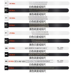 Nhựa đồ trang sức nhẫn sizer ngón tay đo vành đai công cụ đo thanh chúng tôi Kích thước 1-17 cho nhẫn <span class=keywords><strong>multisizer</strong></span> Trắng/Đen BJ-12360 - Product Image 4