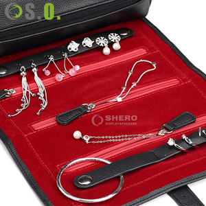 Multifunctional Customizable PU <b>Leather</b> Flannel Jewelry Storage Bag Organizer Pouch for Necklaces <b>Bracelets</b> Rings Earrings - Product Image 1