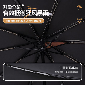 Paraguas Automático para Sol y Lluvia de 120 cm, Gran Tamaño, Apertura Automática, para Viajes - Product Image 4