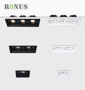 Foco <span class=keywords><strong>LED</strong></span> <span class=keywords><strong>Rectangular</strong></span> de doble cabeza, luz de techo COB, empotrada, cuadrada, ajustable, 12W x 2 - Product Image 4