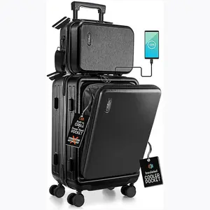 22 Inch Carry On Luggage 22x14x9 Airline Approved Carry On Suitcase, Hard-shell Carry-on Luggage with Cosmetic Carry On Bag