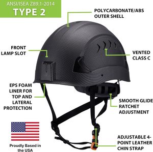 Terra frontiera di tipo 2 classe C ha sfiato casco di sicurezza ANSI/ISEA Z89.1 tipo iosha Compliant elmetto visiera ABS materiale modello - Product Image 2