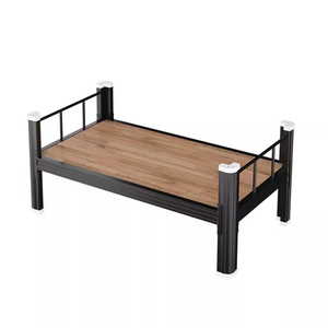 Lit moderne monocouche à cadre en fer profilé en métal épais pour le personnel étudiant location de lit dortoir pour appartement et séjour chez l'habitant - Product Image 2