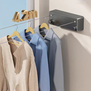 SANIPRO vente en gros vêtements suspendus support sèche-<span class=keywords><strong>linge</strong></span> <span class=keywords><strong>mural</strong></span> en acier inoxydable fil Double ligne réglable rétractable <span class=keywords><strong>corde</strong></span> <span class=keywords><strong>à</strong></span> <span class=keywords><strong>linge</strong></span> - Product Image 3
