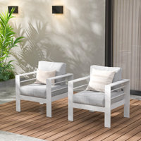 Ensemble de bistrot d'extérieur en aluminium imperméable pour balcon, ensemble de jardin en métal, ensemble de conversation pour patio, grands fauteuils d'extérieur