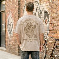 Camisetas de Algodón Extra Grandes para Hombre, Corte Holgado, Estilo Vintage Lavado, Camisetas Unisex de Manga Corta, Camisetas Casuales