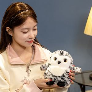 Peluche réaliste hibou rayé noir et blanc, décoration d'intérieur, cadeau pour enfants, jouet en peluche animal - Product Image 6