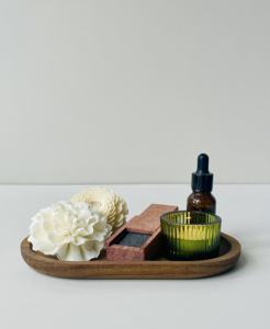 Un tocco naturale per l'arredamento della stanza pietra vulcanica e <span class=keywords><strong>diffusore</strong></span> di olio essenziale fiore Sola impostato <span class=keywords><strong>con</strong></span> <span class=keywords><strong>candela</strong></span> Tealight - Product Image 1