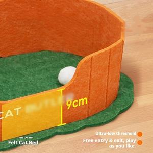 ที่นอนแมวทรงกลมขนาดใหญ่ ทำจากผ้าสักหลาด อุ่นสบายสำหรับฤดูหนาว ดีไซน์ทันสมัย เหมาะสำหรับแมวในบ้าน พร้อมสายรัดแบบยั่งยืน ใช้ได้กับครอบครัวที่มีแมวหลายตัว - Product Image 3