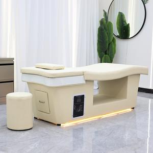 Precio al por mayor salón de belleza <span class=keywords><strong>champú</strong></span> cama lavabo reclinable LED Calvo Spa masajeador tailandés cama cabeza Spa - Product Image 3