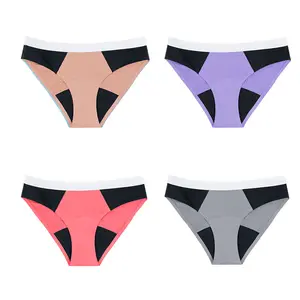 Natucare Adult Women Menstrual Sanitary Pant Underwear Spandex Sanitary Panties Plus Size Nylon Black Cotton Bikini Woven Cheap