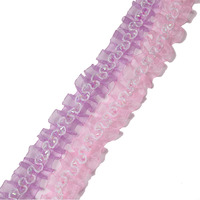 Ruban en dentelle tissée en polyester de 2,5 cm (1 po) pour la décoration de robes de mariée, idéal pour les boîtes cadeaux, la couture de vêtements et les projets de bricolage.
